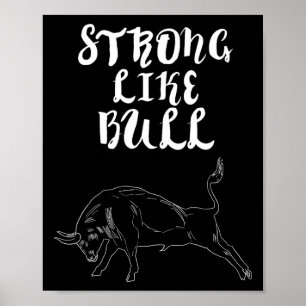 Poster Solide comme Bull Powerlifter Bodybuilding