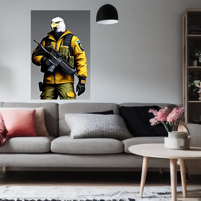 Poster Solider anthropomorphique d'aigle | Art AI (Créateur téléchargé)