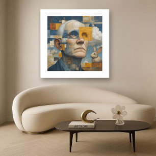 Poster Solitude - une vision moderne d'un portrait d'art 