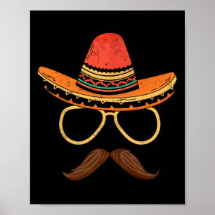 Poster Sombrero Face Cinco De Mayo Fête mexicaine M