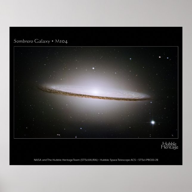 Poster Sombrero Galaxy, la plus grande mosaïque de Hubble (Devant)