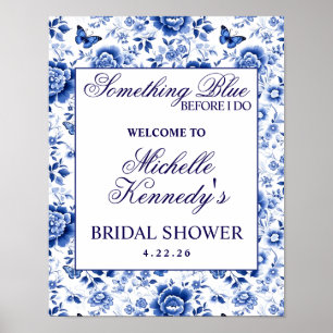 Poster Something Blue Before I Do Floral Bridal Shower 