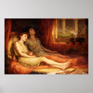Poster Sommeil et son demi-frère Mort par Waterhouse
