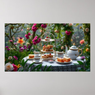 Poster Somptueuse Installation De Thé L'Après-Midi Dans L