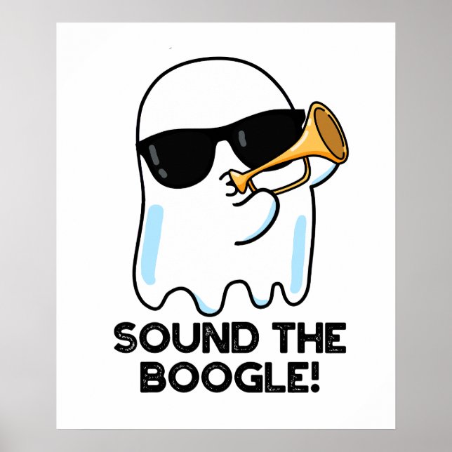 Poster Son Boogle Funny Ghost Bugle Pun (Devant)