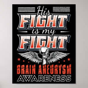 Poster Son Combat Est Mon Cerveau Combattre Aneurysme Sen