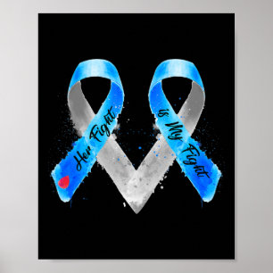 Poster Son combat est mon combat Blue Ribbon Type 1 Diabè