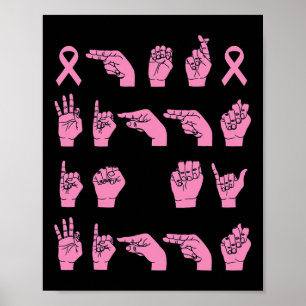 Poster Son combat est mon combat langue des signes Cancer