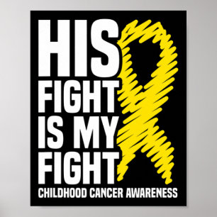 Poster Son Combat Est Mon Combat Ruban Enfant Cancer Prix