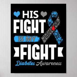 Poster Son combat est mon combat T1d Diabétique Type 1 Di