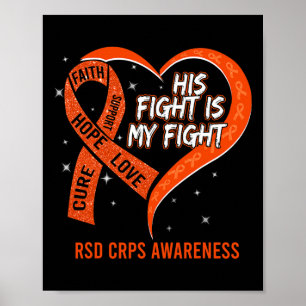 Poster Son Combat Est Mon Combattre Ribbon Heart Crps Déc