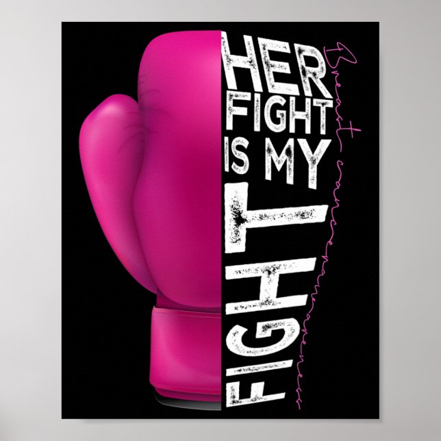 Poster Son Combat Est Mon Gant De Boxe Rose De Combat (Devant)