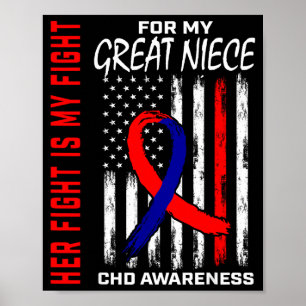 Poster Son Combat Grande Nièce Chd Sensibilisation Drapea