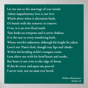 Poster Sonnet 116Let je pas au mariage des esprits vrais