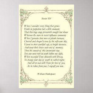 Poster Sonnet # 15 par William Shakespeare