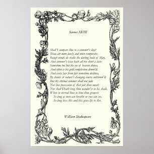 Poster Sonnet # 18 par William Shakespeare