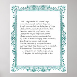 Poster Sonnet # 18 par William Shakespeare