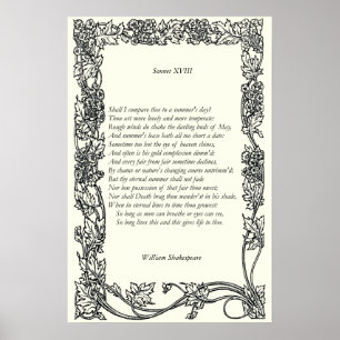 Poster Sonnet # 18 par William Shakespeare