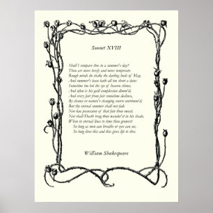 Poster Sonnet # 18 par William Shakespeare
