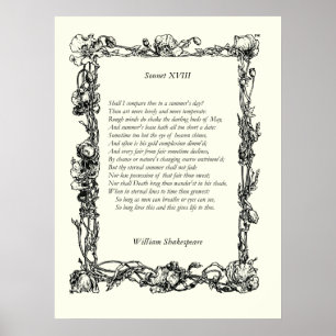 Poster Sonnet # 18 par William Shakespeare