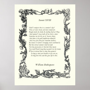 Poster Sonnet # 18 par William Shakespeare