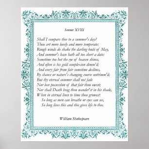 Poster Sonnet # 18 par William Shakespeare