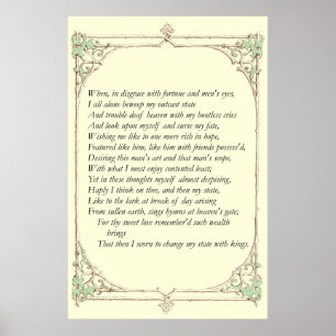 Poster Sonnet # 29 par William Shakespeare