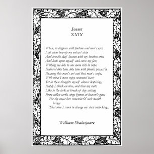 Poster Sonnet # 29 par William Shakespeare