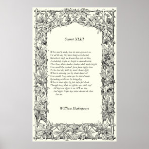 Poster Sonnet # 43 par William Shakespeare