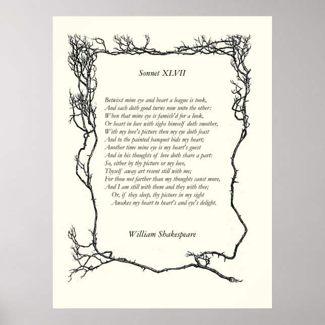 Poster Sonnet # 47 par William Shakespeare (Devant)