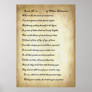 Poster Sonnet no 106 par William Shakespeare