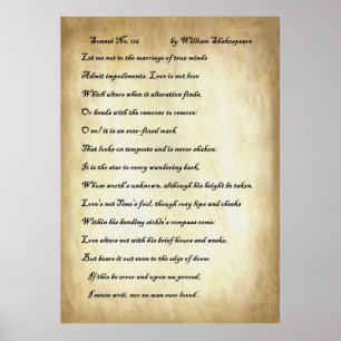 Poster Sonnet No 116 par William Shakespeare