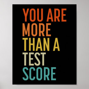 Poster Sont Plus Qu'Un Test Score Enseignant Vintage Test