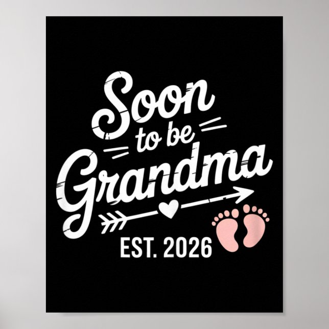 Poster Soon To Be Grandma Pregnancy Announcement Est 2026 (Devant)