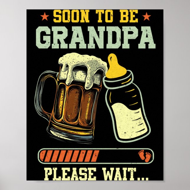 Poster Soon To Be Grandpa Est 2025 Pregnancy Announcement (Devant)