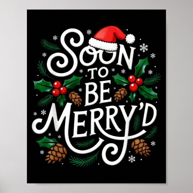 Poster Soon To Be Merry'd Christmas Engaged Fiance Santa  (Devant)