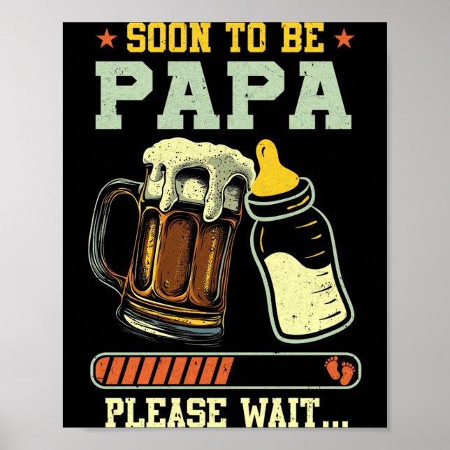 Poster Soon To Be Papa Est 2025 Pregnancy Announcement Lo (Devant)