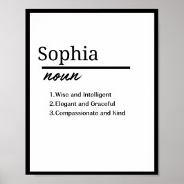 Poster Sophia, Fille Définition de Prénom Personnalisé