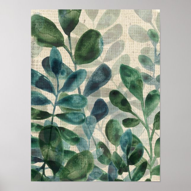 Poster Sophistication verdoyante - Feuilles tropicaux (Devant)