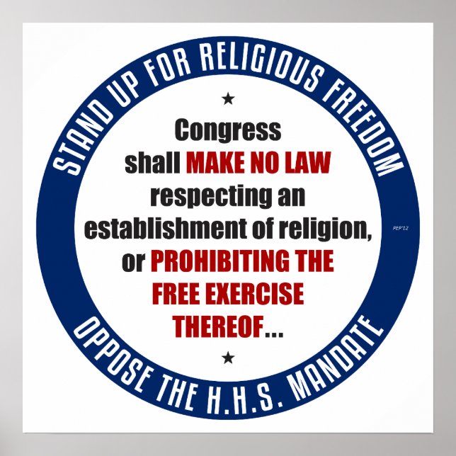 Poster S'opposer au mandat du HHS (Devant)