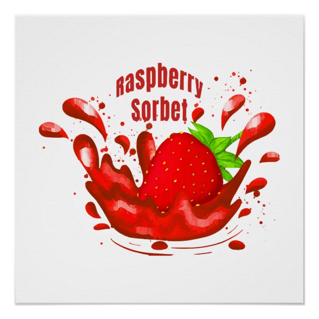 Poster Sorbet de framboise (Devant)