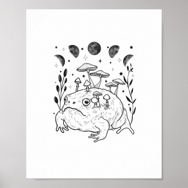 Poster Sorcellerie de lune académique Goblincore Esthétiq (Devant)