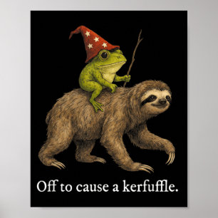 Poster Sorcier Grenouille Fantaisiste Part Pour Causer Un