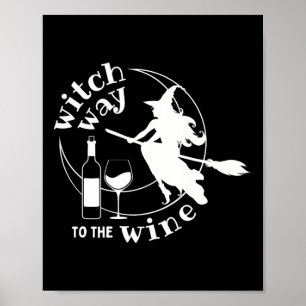 Poster Sorcière Au Vin Halloween Witchy Femmes Drôle