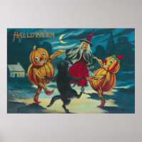Sorcière dansante Jack O'Lantern Monster Chat noir
