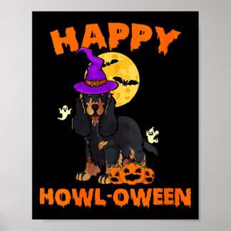 Poster Sorcière de chien Cocker Spaniel noir et feu pour