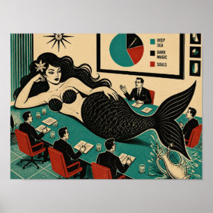 Poster Sorcière de la mer du milieu du siècle lors d'une