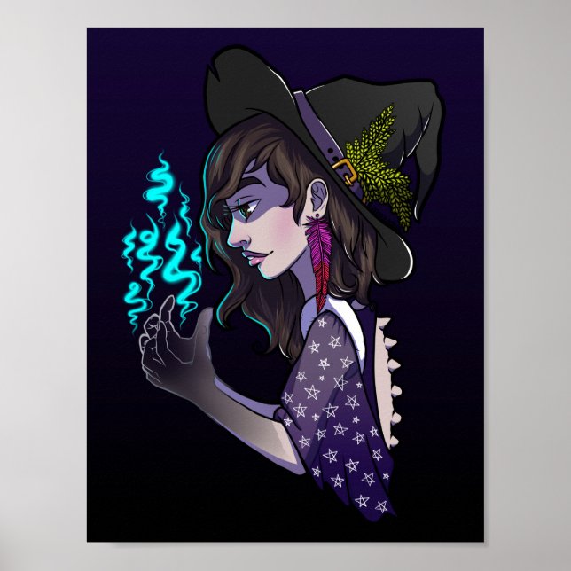 Poster Sorcière de l'invisibilité Ado fille Anime Illustr (Devant)