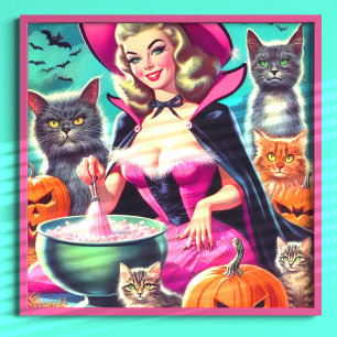 Poster Sorcière d'Halloween épinglée