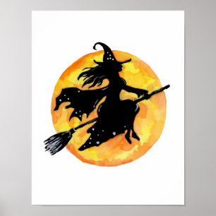Poster Sorcière et Lune